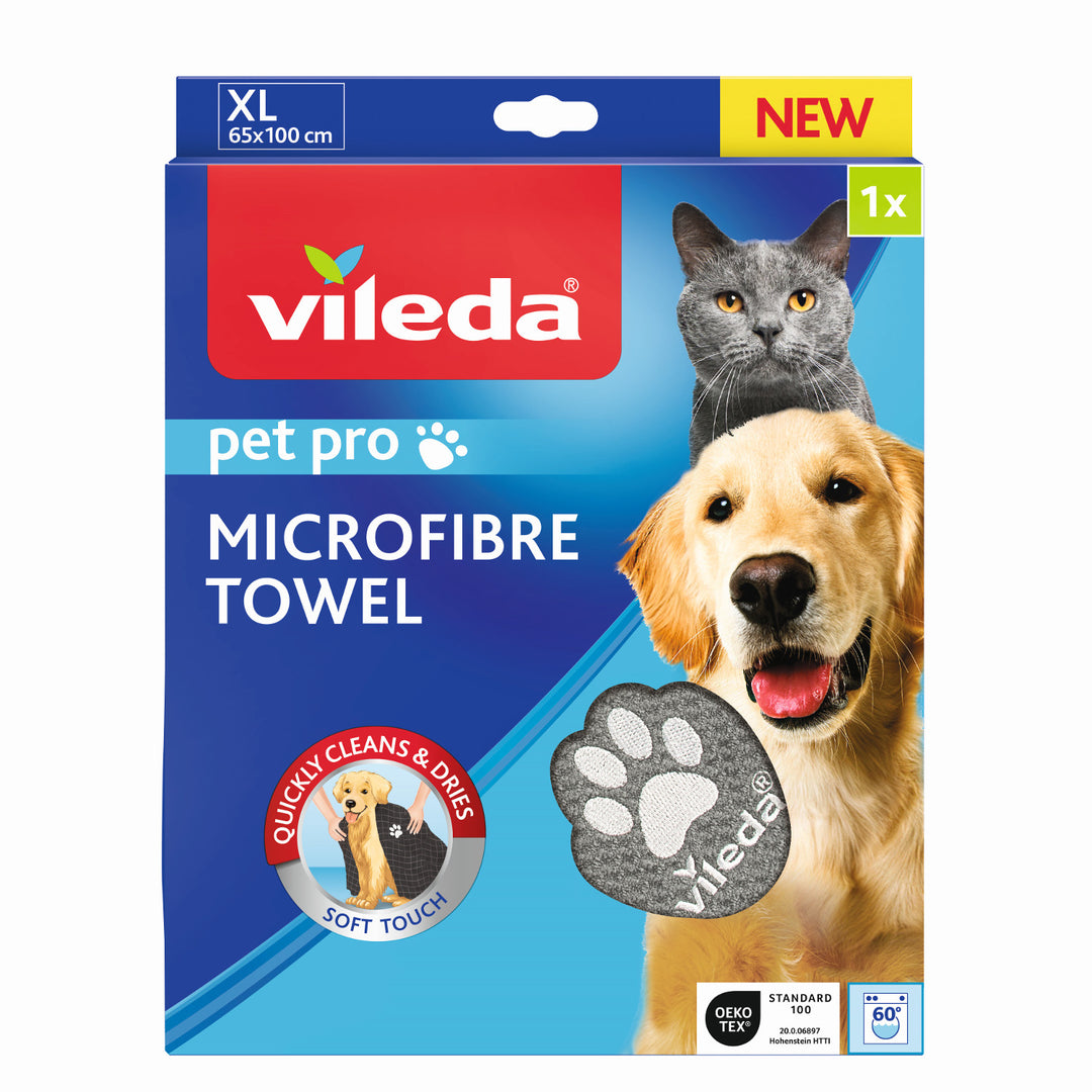 Vileda Pet Pro XL Asciugamano in microfibra per animali domestici, , taglia XL, Pet Pro