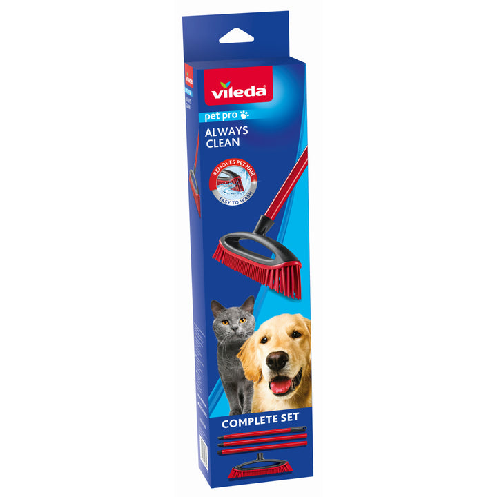 Vileda Scopa per capelli, peli di cane, setole in gomma, Always Clean, Pet Pro