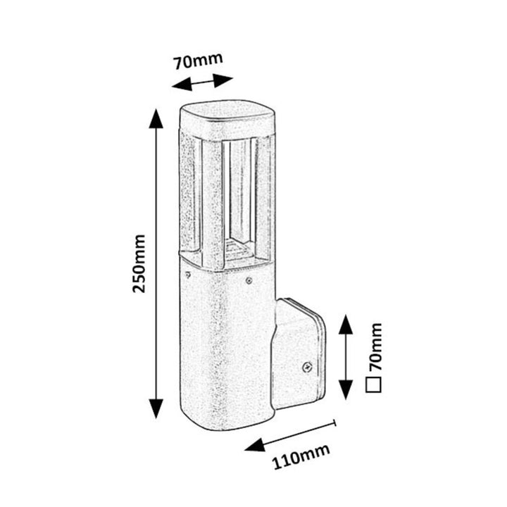 Lampada Rabalux, lampada da parete, da esterno, LED 7W, IP54, Kalisz