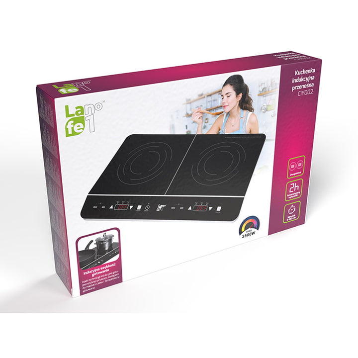 Fornello a induzione Lafe, elettrico, portatile, 3500W, doppio, CIY 002