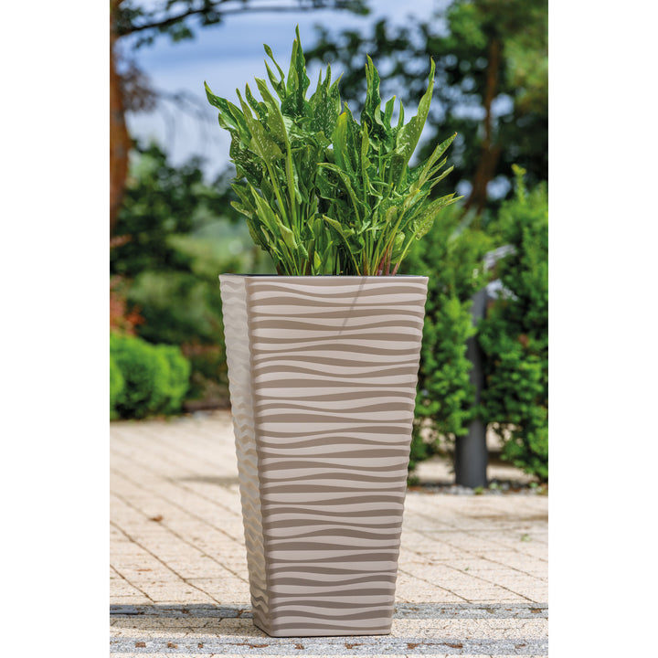 Vaso Forma-Custodia in plastica, resistente al gelo, con inserto, grigio-beige, Sahara Dunes Slim square 35