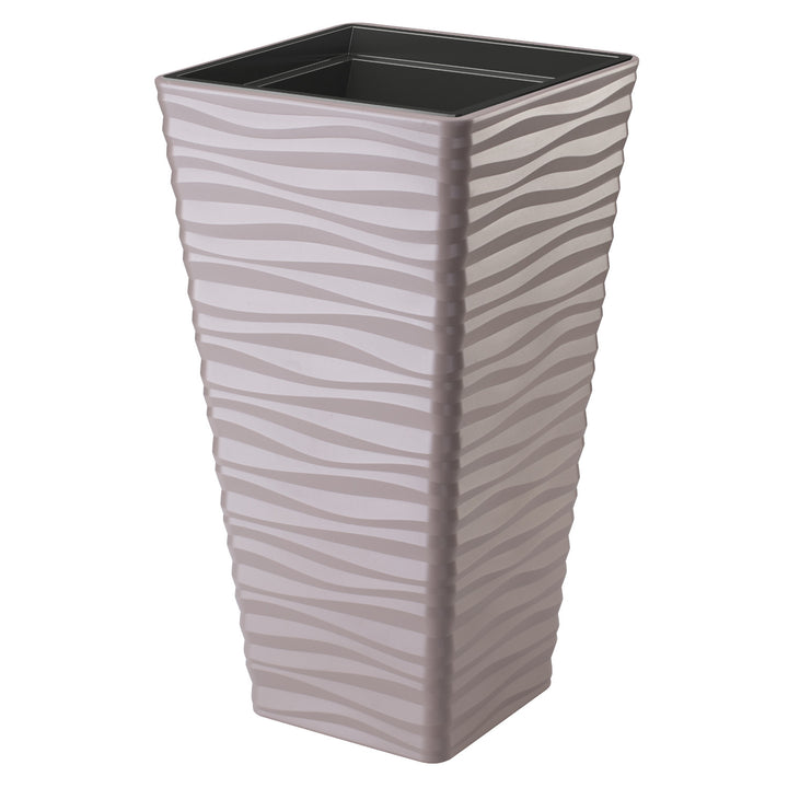 Vaso Forma-Custodia in plastica, resistente al gelo, con inserto, grigio-beige, Sahara Dunes Slim square 35