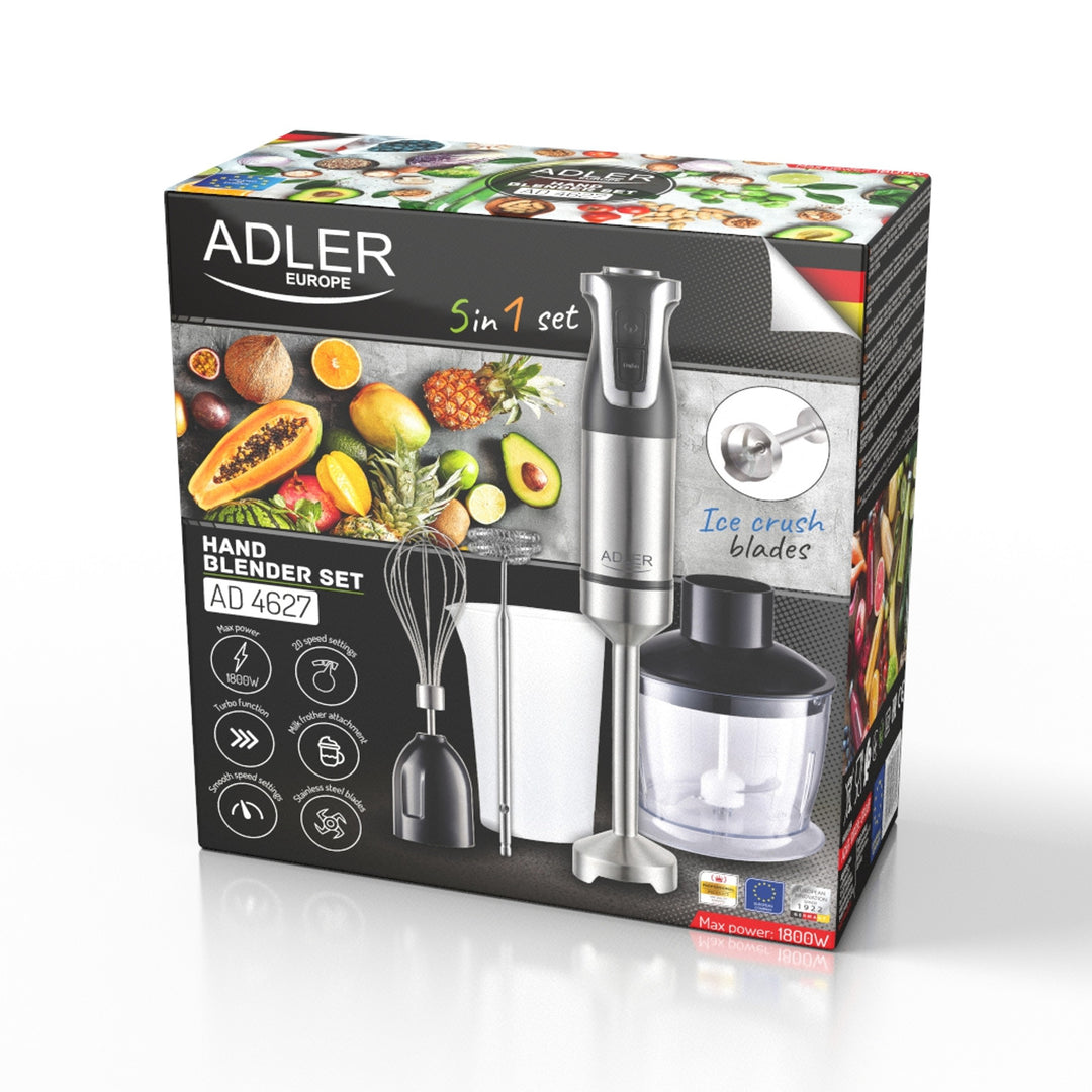 Frullatore manuale Adler, 20 velocità, 1800W, funzione Turbo, AD 4627