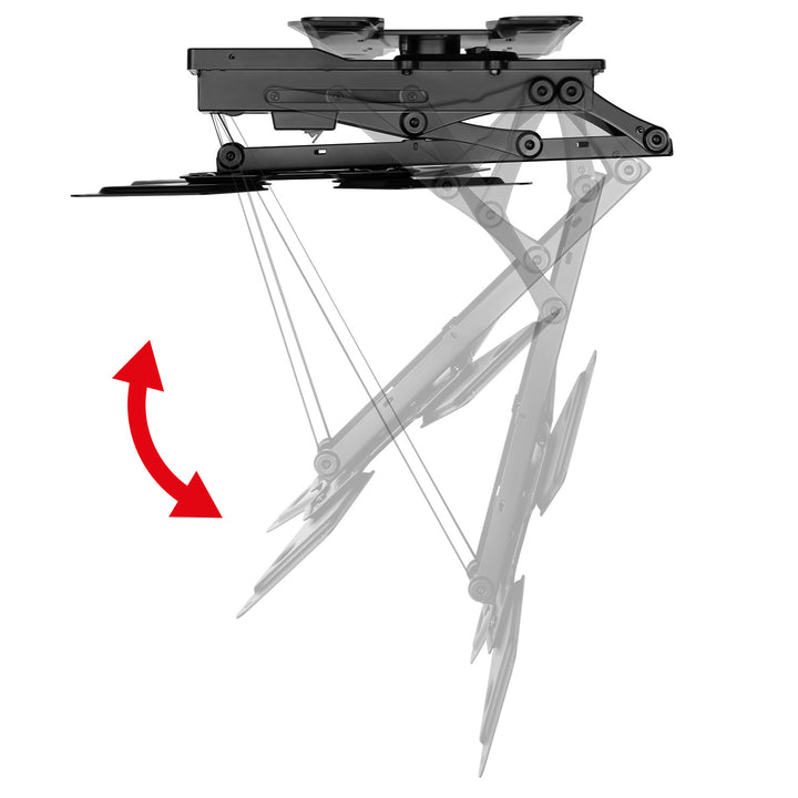 Supporto elettrico a soffitto Maclean per TV, supporto TUYA, max VESA 600x400, 90st girevole, 23"-65", 30kg, MC-491