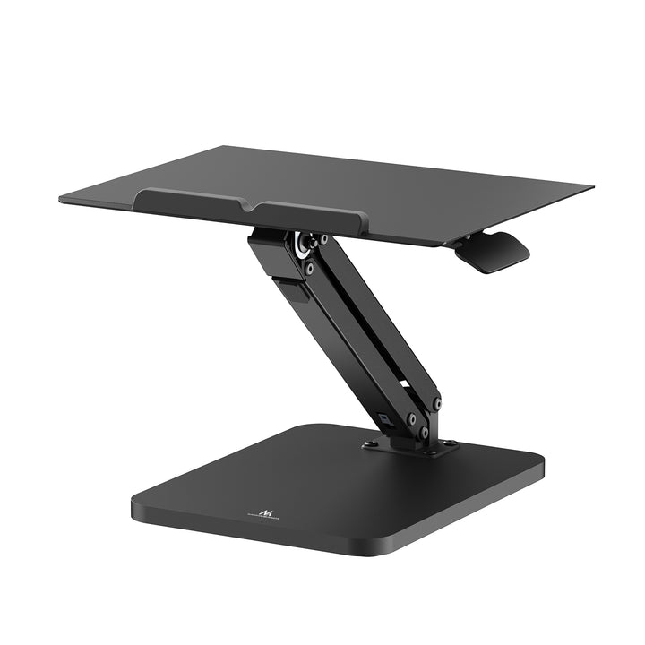 Supporto da tavolo Maclean per monitor o laptop, con molla a gas, per stare in piedi e seduti, nero, MC-493
