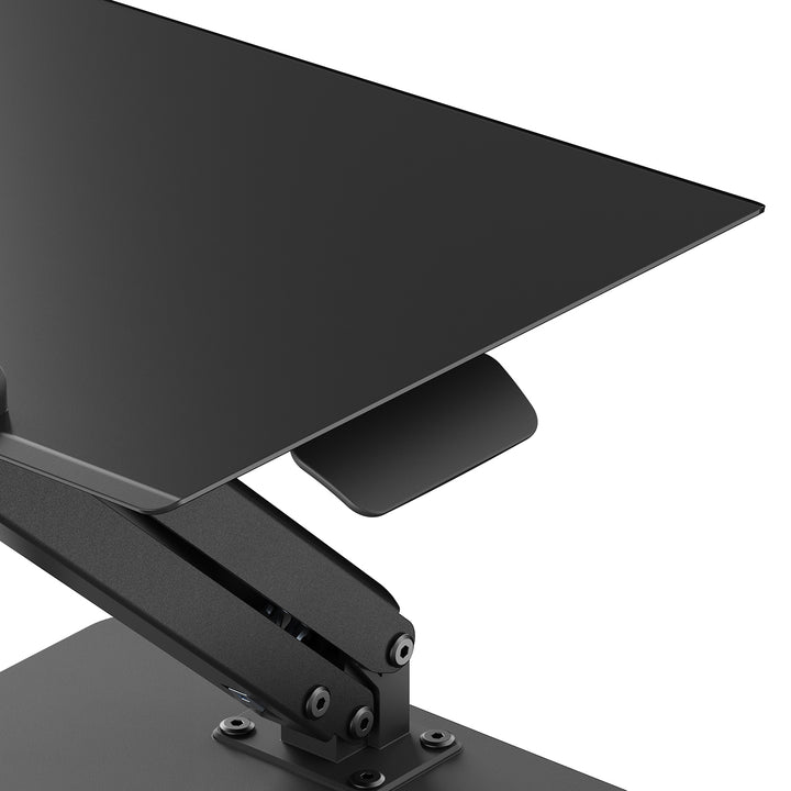 Supporto da tavolo Maclean per monitor o laptop, con molla a gas, per stare in piedi e seduti, nero, MC-493