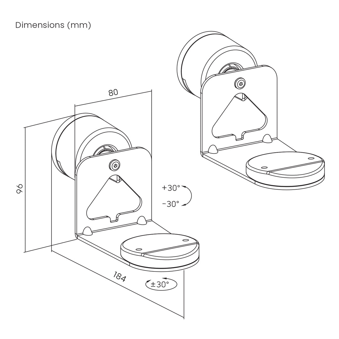 Supporto a parete per diffusore Sonos Maclean, Sonos Era 100 & 300, MC-495 2 pezzi