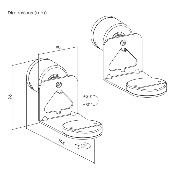 Supporto a parete per diffusore Sonos Maclean, Sonos Era 100 & 300, MC-495 2 pezzi