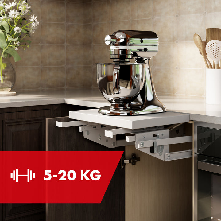 Scaffale da cucina estensibile da incasso 5-20 kg. 820x168x106 mm MC-497