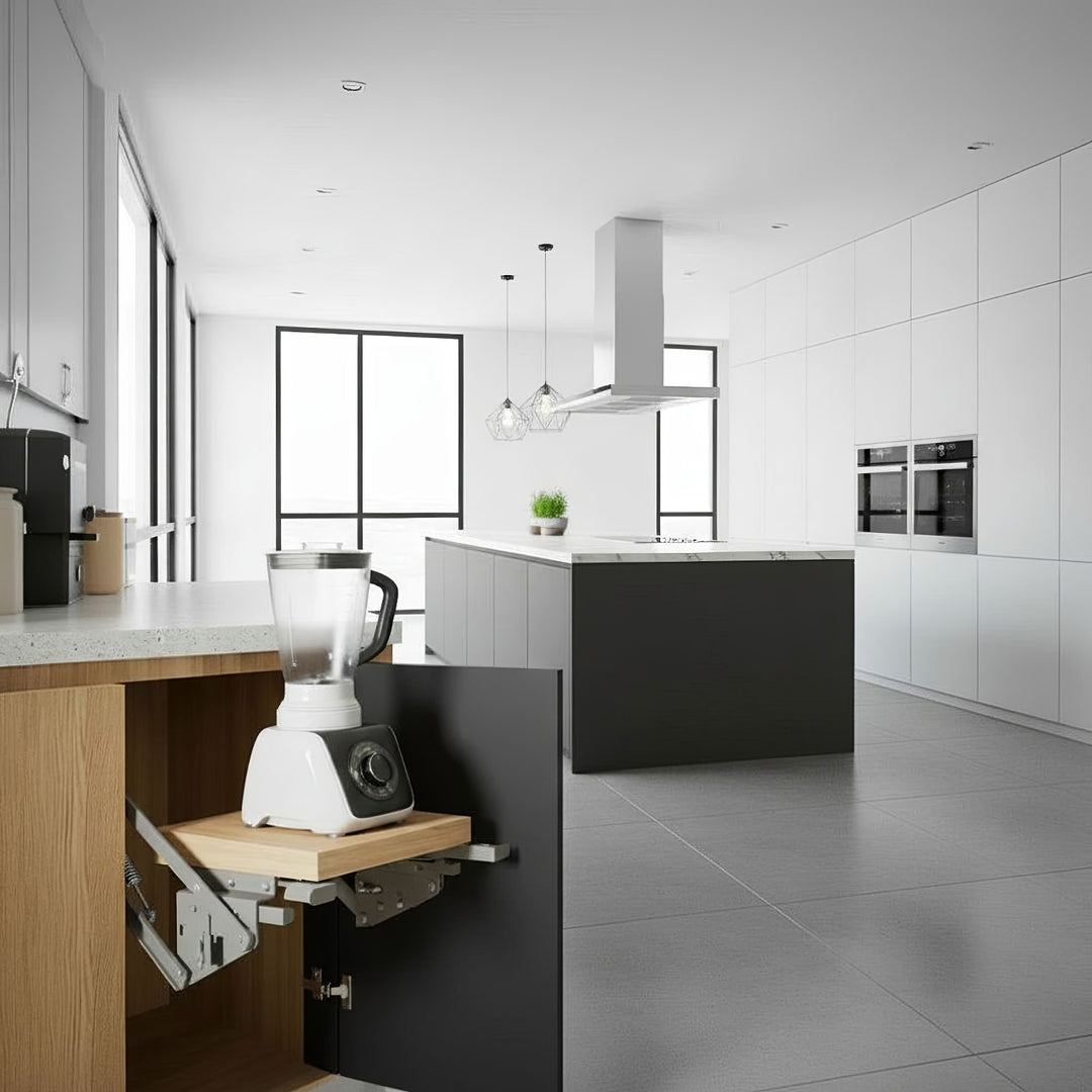 Scaffale da cucina estensibile da incasso 5-20 kg. 820x168x106 mm MC-497