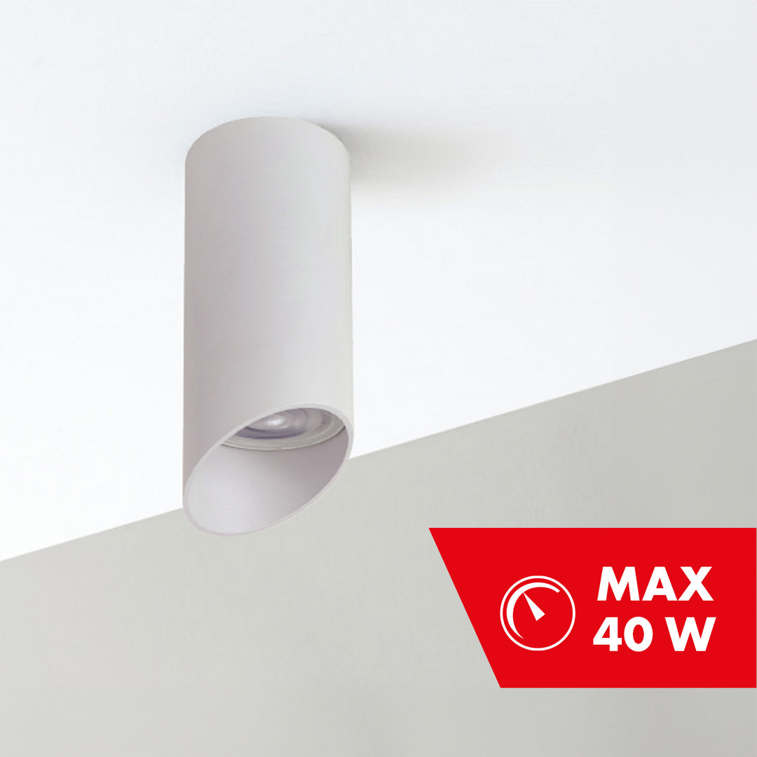 Maclean apparecchio a superficie/tubo, spot, rotondo, alluminio, GU10, 55x130mm, bianco, MCE360 W