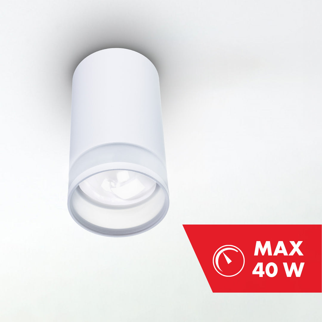 Maclean apparecchio a superficie/tubo, spot, rotondo, alluminio, GU10, 55x105mm, bianco, MCE361 W