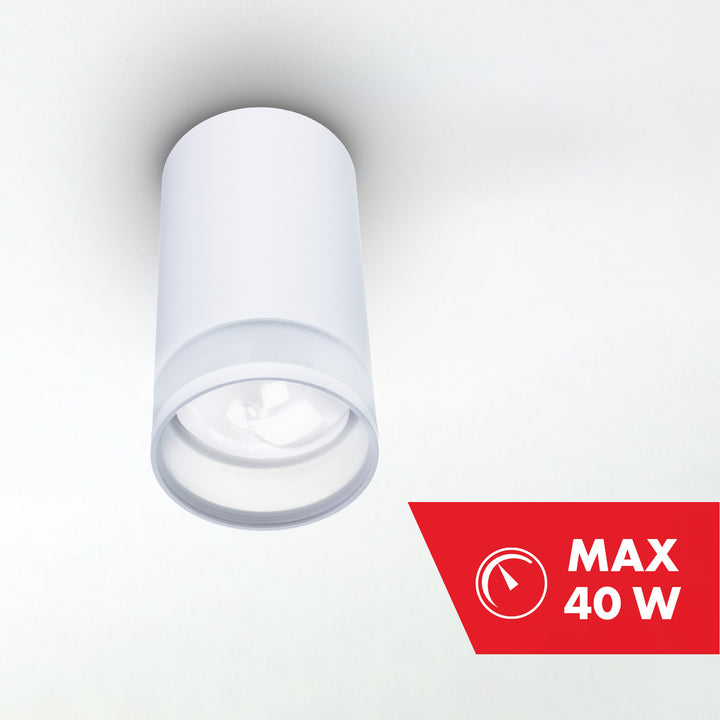 Maclean apparecchio a superficie/tubo, spot, rotondo, alluminio, GU10, 55x105mm, bianco, MCE361 W