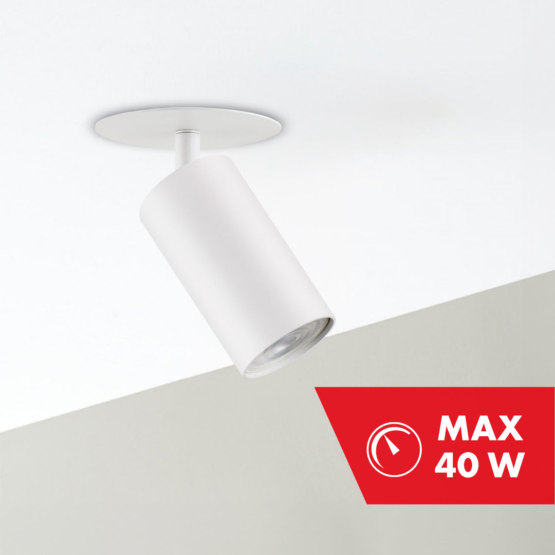 Maclean apparecchio da incasso / tubo, spot, rotondo, alluminio, GU10, 55x100mm, bianco, MCE364 W