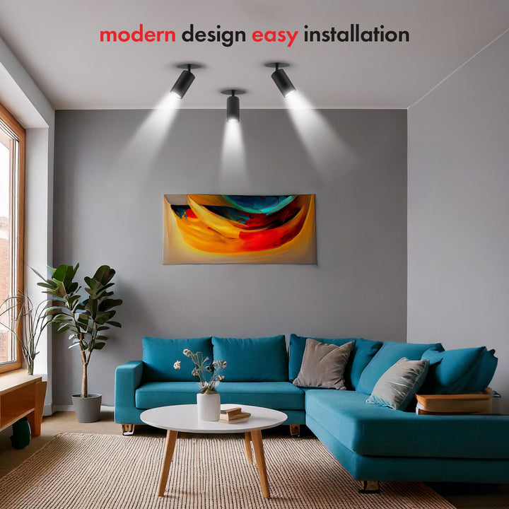 Maclean a incasso / tubo, spot, rotondo, alluminio, GU10, 55x100mm, colore nero, MCE364 B