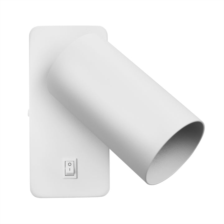 Lampada da parete/apparecchio da parete Maclean, spot, rotondo, GU10, con interruttore 55x100 mm, bianco, MCE369 W