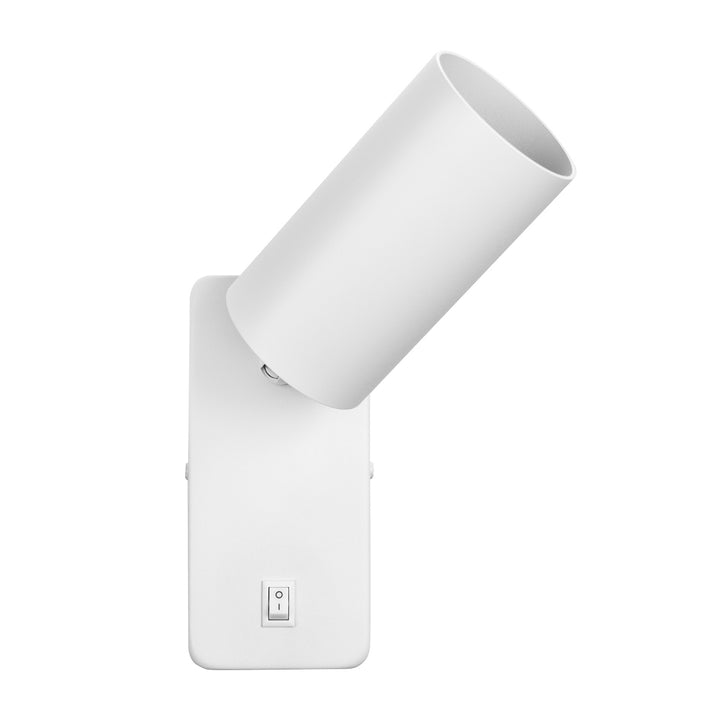 Lampada da parete/apparecchio da parete Maclean, spot, rotondo, GU10, con interruttore 55x100 mm, bianco, MCE369 W