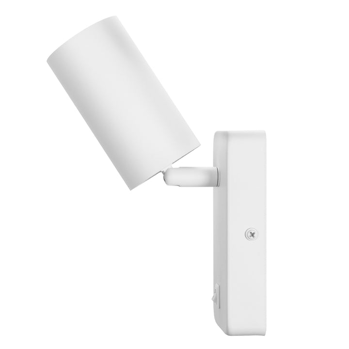 Lampada da parete/apparecchio da parete Maclean, spot, rotondo, GU10, con interruttore 55x100 mm, bianco, MCE369 W