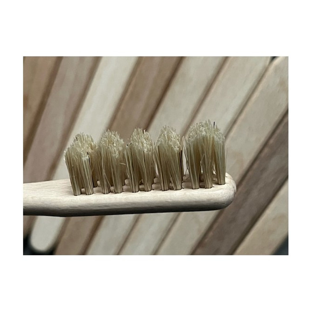 Spazzolino Starmann, Spazzolino da denti con setole naturali con struttura in legno di faggio