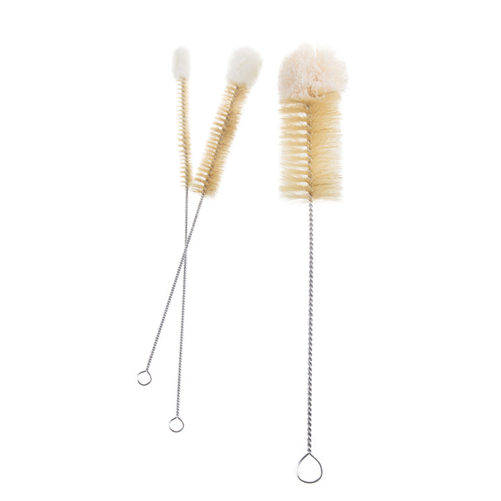 Set di spazzole per bottiglie Starmann, setole naturali, cotone, 3 pezzi