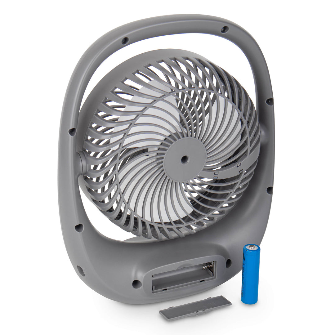 Ventilatore Blaupunkt, portatile, ricaricabile 1800 mAh, USB, 3 velocità, grigio, APF301