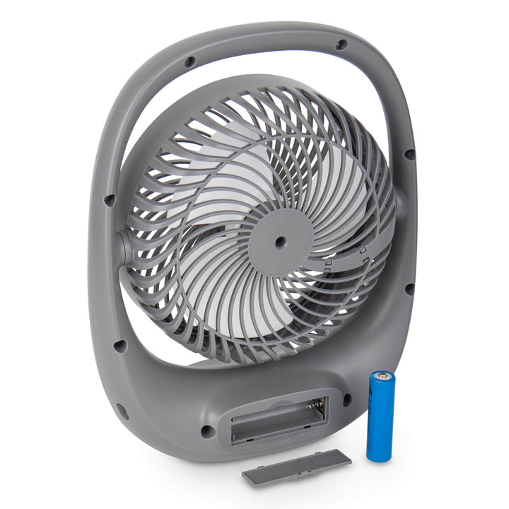 Ventilatore Blaupunkt, portatile, ricaricabile 1800 mAh, USB, 3 velocità, grigio, APF301