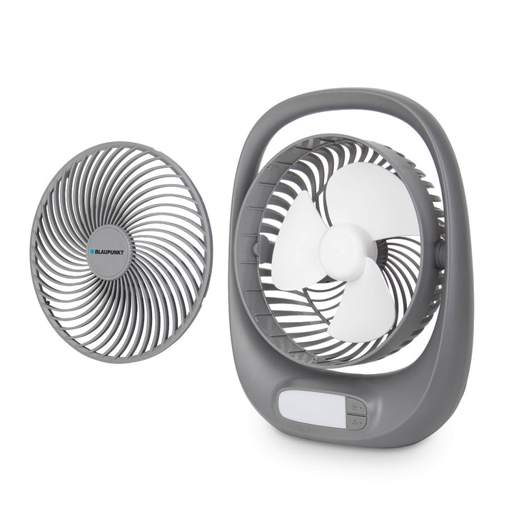 Ventilatore Blaupunkt, portatile, ricaricabile 1800 mAh, USB, 3 velocità, grigio, APF301