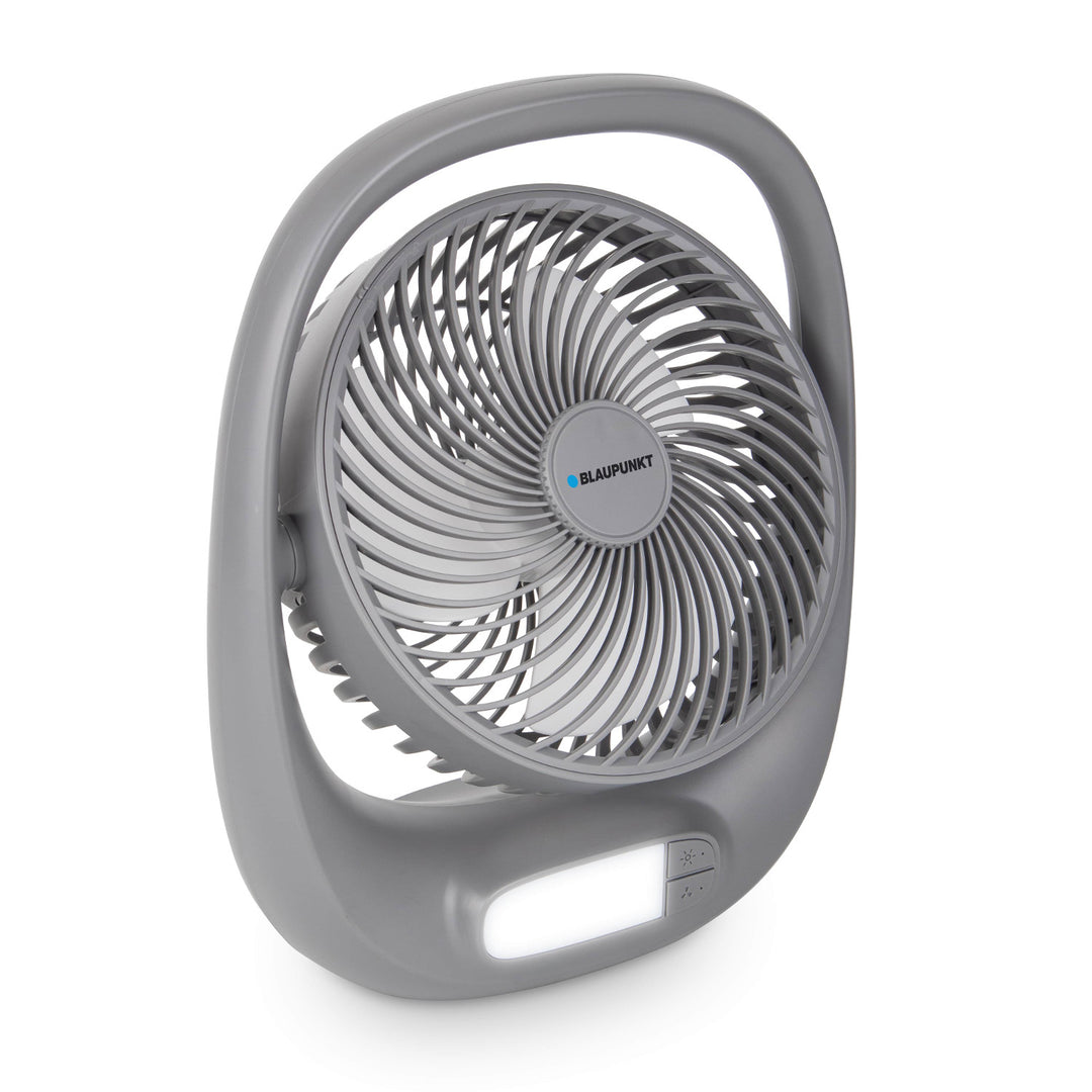 Ventilatore Blaupunkt, portatile, ricaricabile 1800 mAh, USB, 3 velocità, grigio, APF301