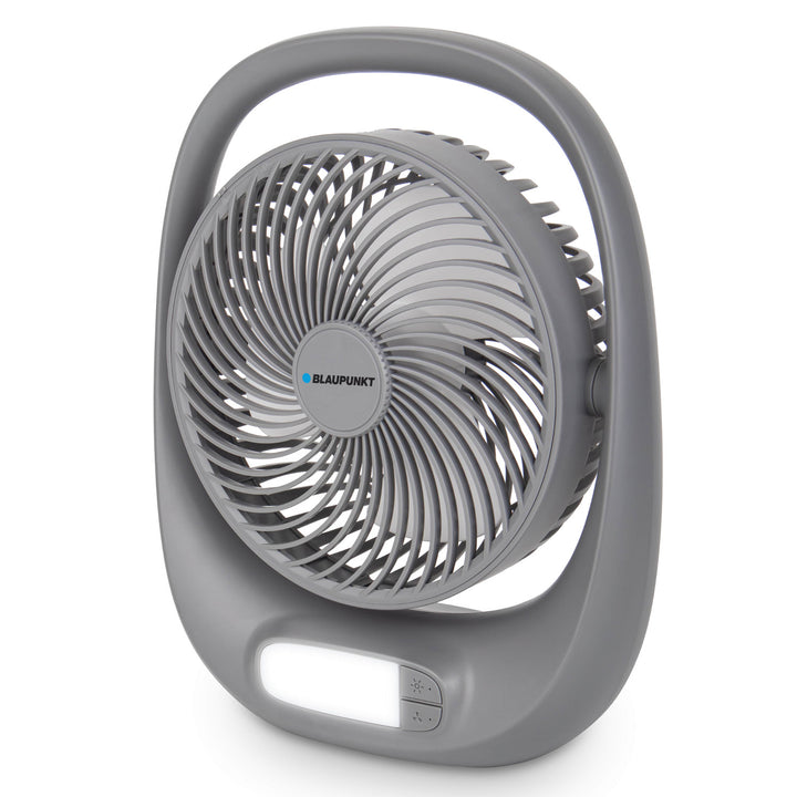 Ventilatore Blaupunkt, portatile, ricaricabile 1800 mAh, USB, 3 velocità, grigio, APF301