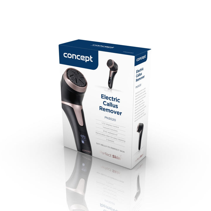 Lima per talloni elettrica Concept, 3 cuscinetti, ricaricabile, nera, PN3020