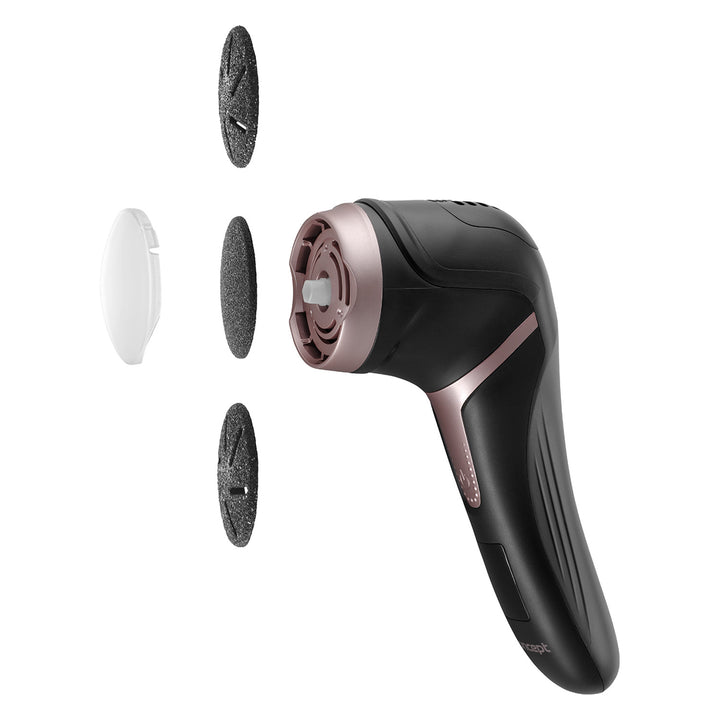 Lima per talloni elettrica Concept, 3 cuscinetti, ricaricabile, nera, PN3020
