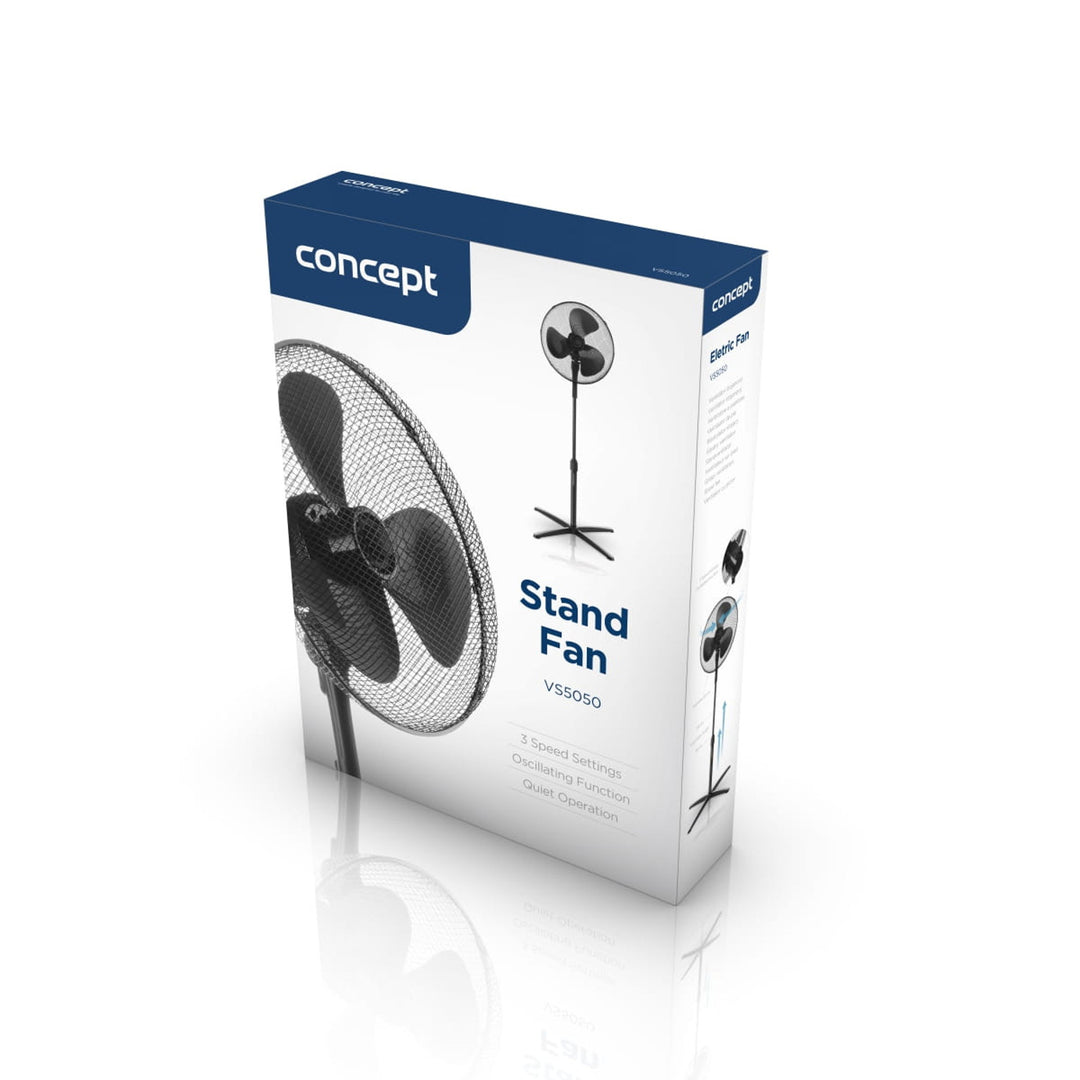 Ventilatore Concept, a piantana, 40W, 3 velocità, nero, VS5050