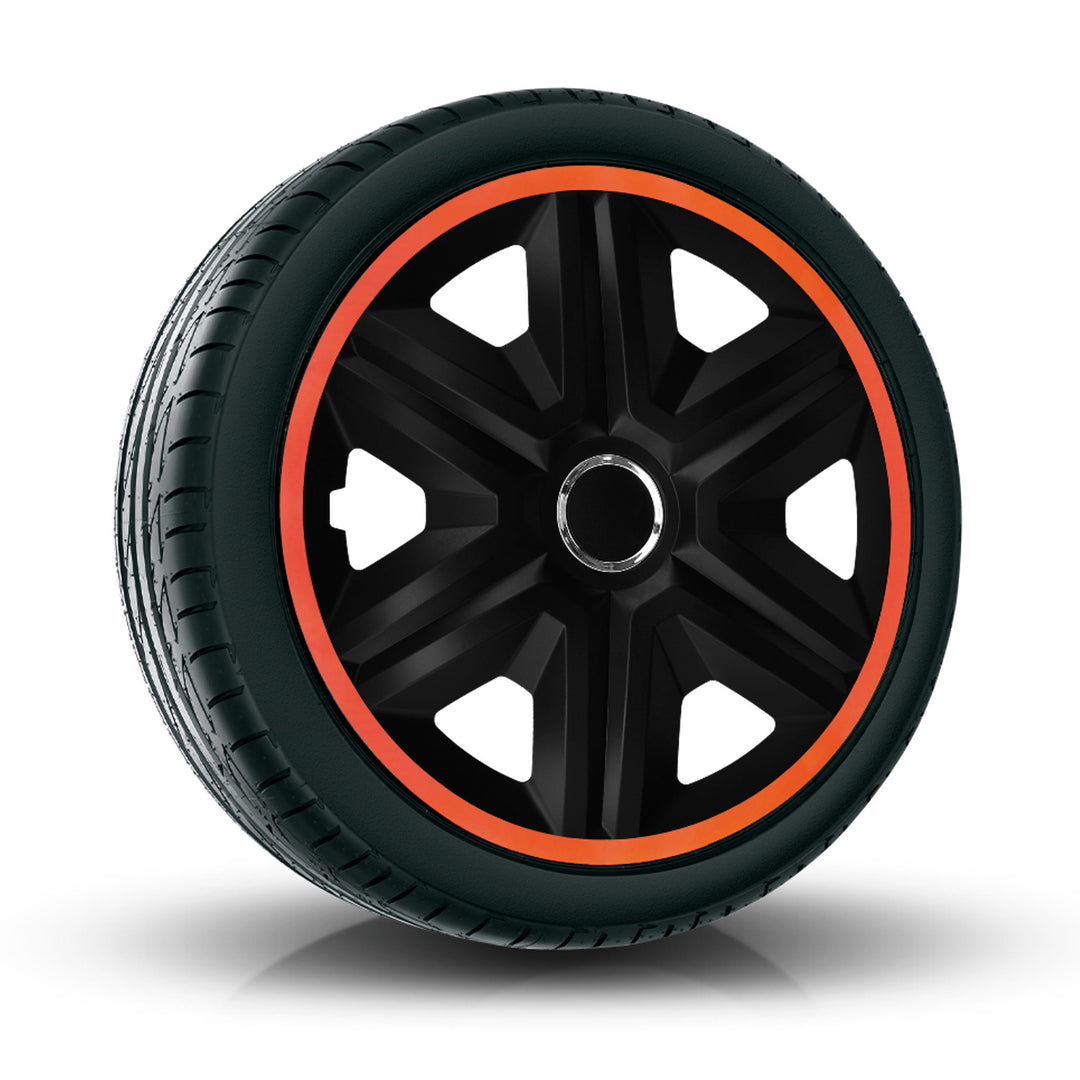 NRM Fast Lux 15" coprimozzo universale nero-arancio 1 pezzo