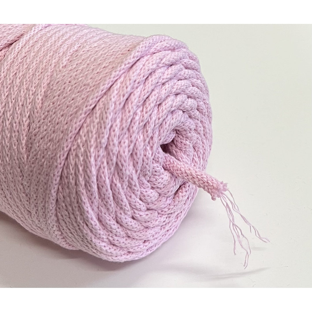 ColiNea, cordoncino in cotone con anima in cotone, intrecciato, 5mm, 100m, rosa