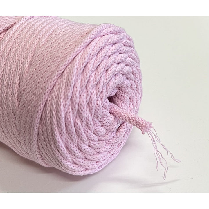 ColiNea, cordoncino in cotone con anima in cotone, intrecciato, 5mm, 100m, rosa