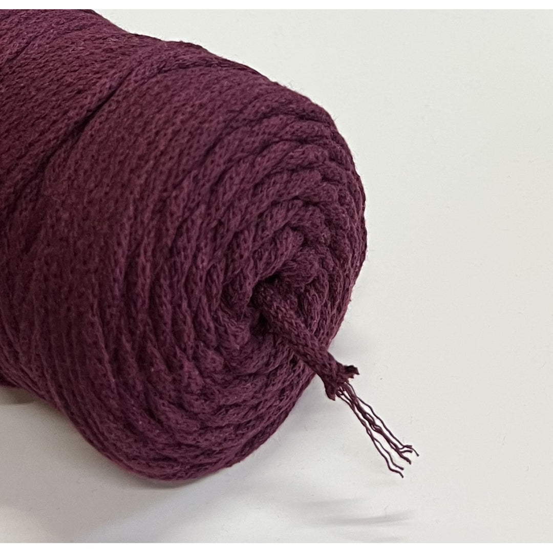 ColiNea, cordoncino in cotone con anima in cotone, intrecciato, 5mm, 100m, bordeaux