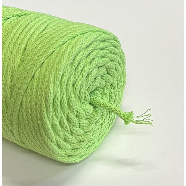 ColiNea, cordino in cotone con anima in cotone, intrecciato, 5 mm, 100 m, verde chiaro