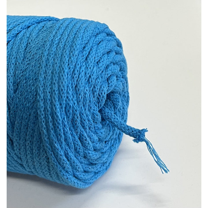 ColiNea, cordino in cotone con anima in cotone, intrecciato, 5mm, 100m, blu