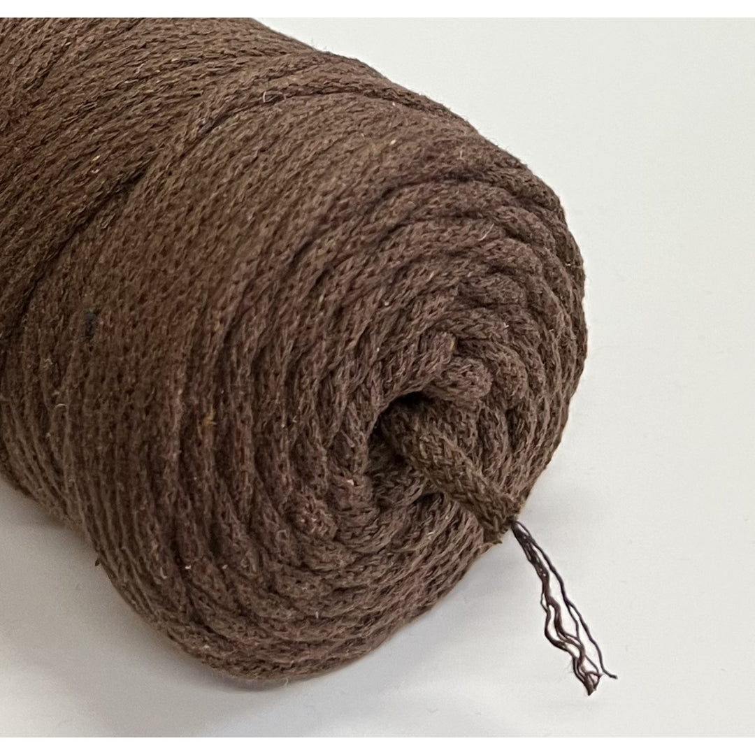 ColiNea, cordoncino in cotone con anima in cotone, intrecciato, 5mm, 100m, marrone