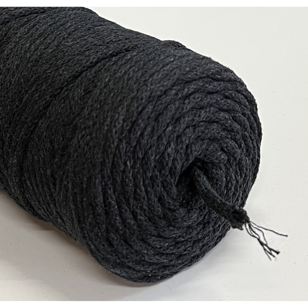 ColiNea, cordoncino in cotone con anima in cotone, intrecciato, 5mm, 100m, antracite