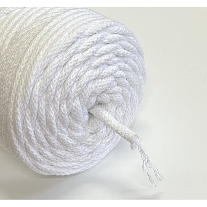 ColiNea, cordoncino in cotone con anima in cotone, intrecciato, 5mm, 200m, bianco