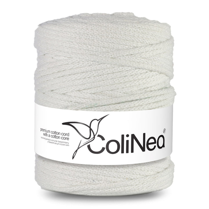 ColiNea, cordoncino in cotone con anima in cotone, intrecciato, 5mm, 200m, bianco