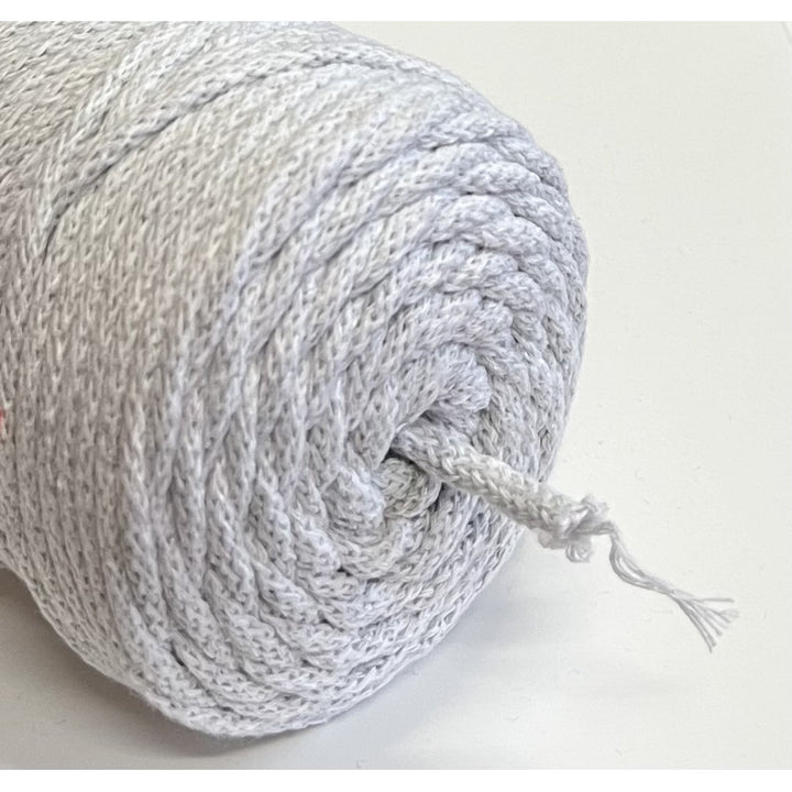 ColiNea, cordino in cotone con anima in cotone, intrecciato, 5mm, 200m, grigio chiaro