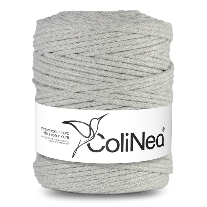 ColiNea, cordino in cotone con anima in cotone, intrecciato, 5mm, 200m, grigio chiaro