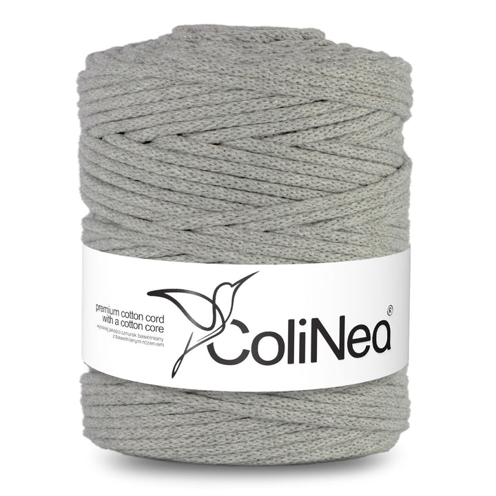 ColiNea, cordino in cotone con anima in cotone, intrecciato, 5 mm, 200 m, grigio