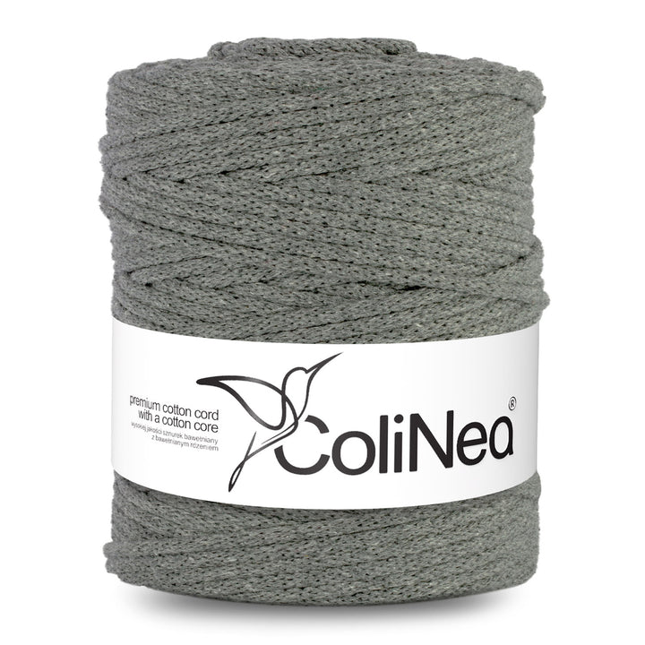 ColiNea, Cordoncino in cotone con anima in cotone, intrecciato, 5mm, 200m, grigio scuro