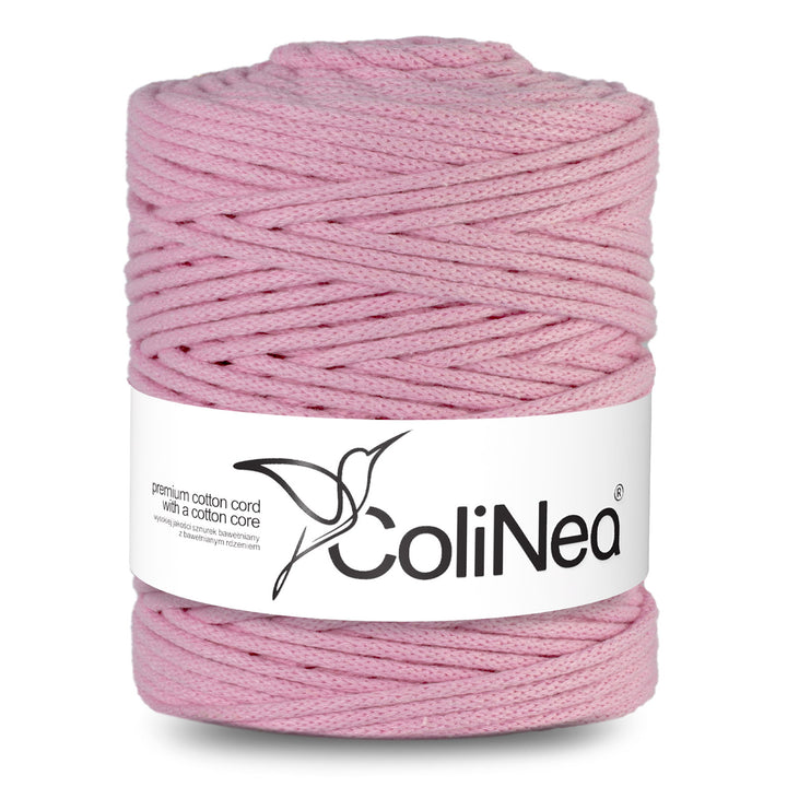 ColiNea, cordoncino in cotone con anima in cotone, intrecciato, 5mm, 200m, rosa