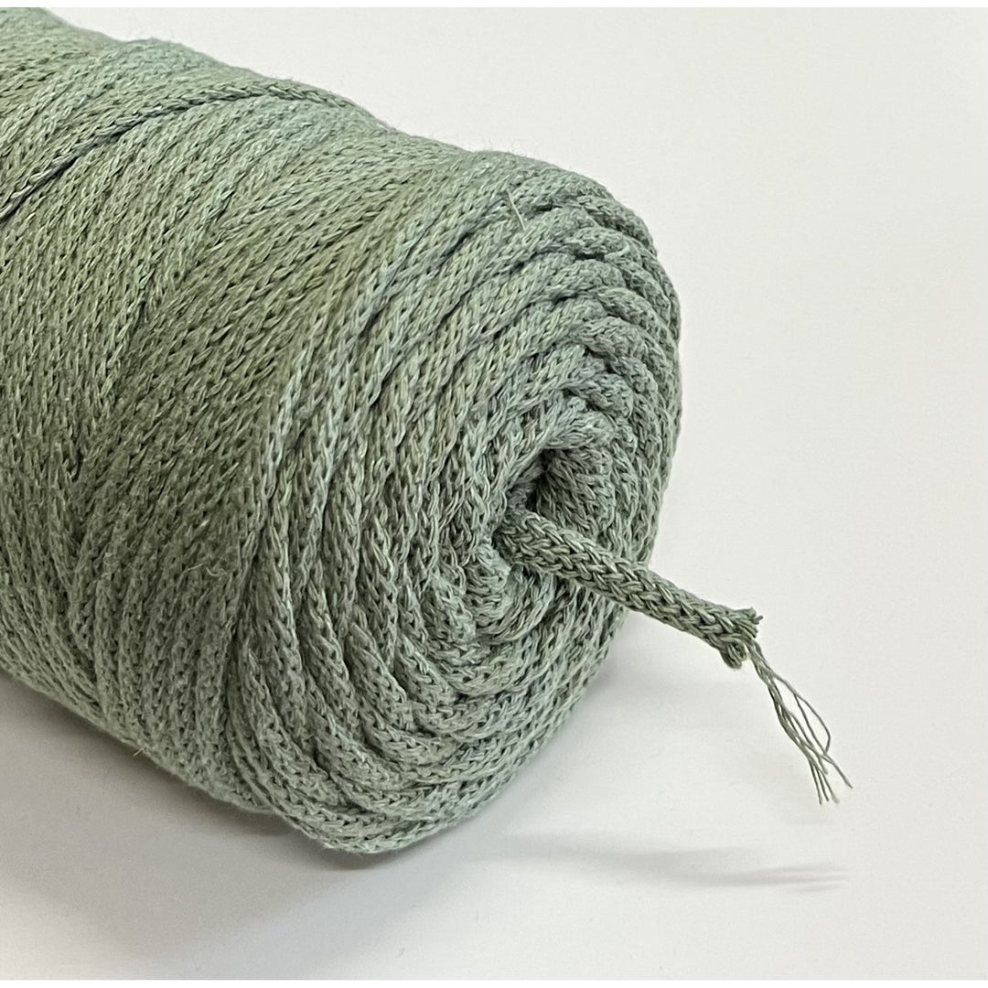 ColiNea, cordoncino in cotone con anima in cotone, intrecciato, 5mm, 200m, pistacchio