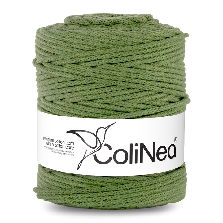 ColiNea, cordoncino in cotone con anima in cotone, intrecciato, 5mm, 200m, pistacchio