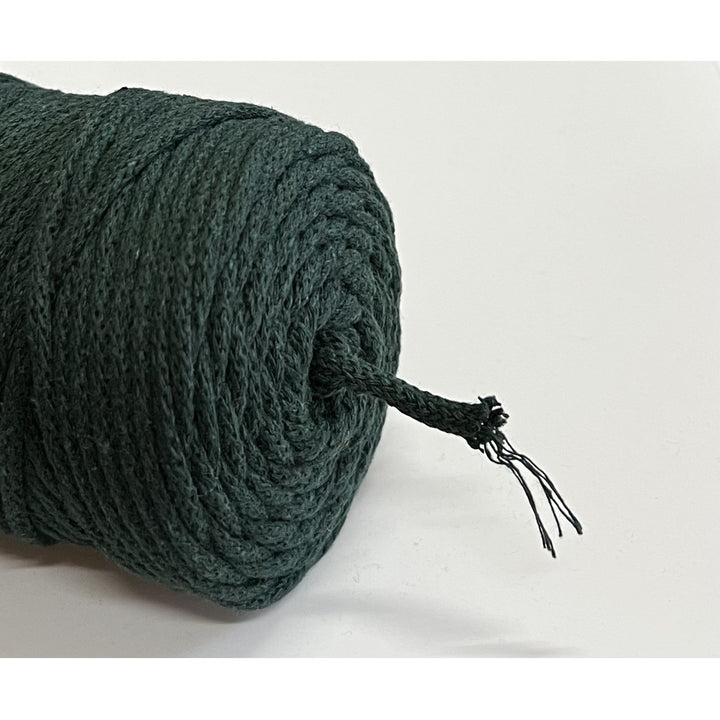 ColiNea, cordino in cotone con anima in cotone, intrecciato, 5mm, 200m, verde bottiglia